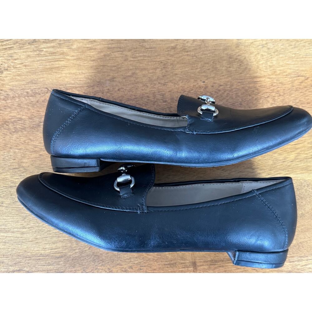 Rialto Black Loafers Womens 8.5M Horsebit Flats Classic Comfort Shoes - Picture 5 of 10